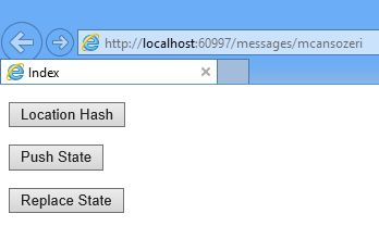 How To Modify Current URL Without Reloading or Redirection Using JavaScript ASPNET MVC Add A View Location_Hash PushState ReplaceState5